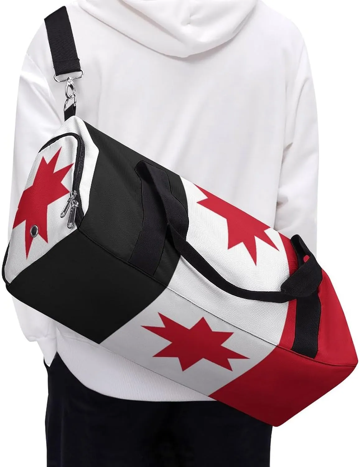 Travel Gym Bag with Udmurtia Flag for Men Women Weekender Shoe Compartment