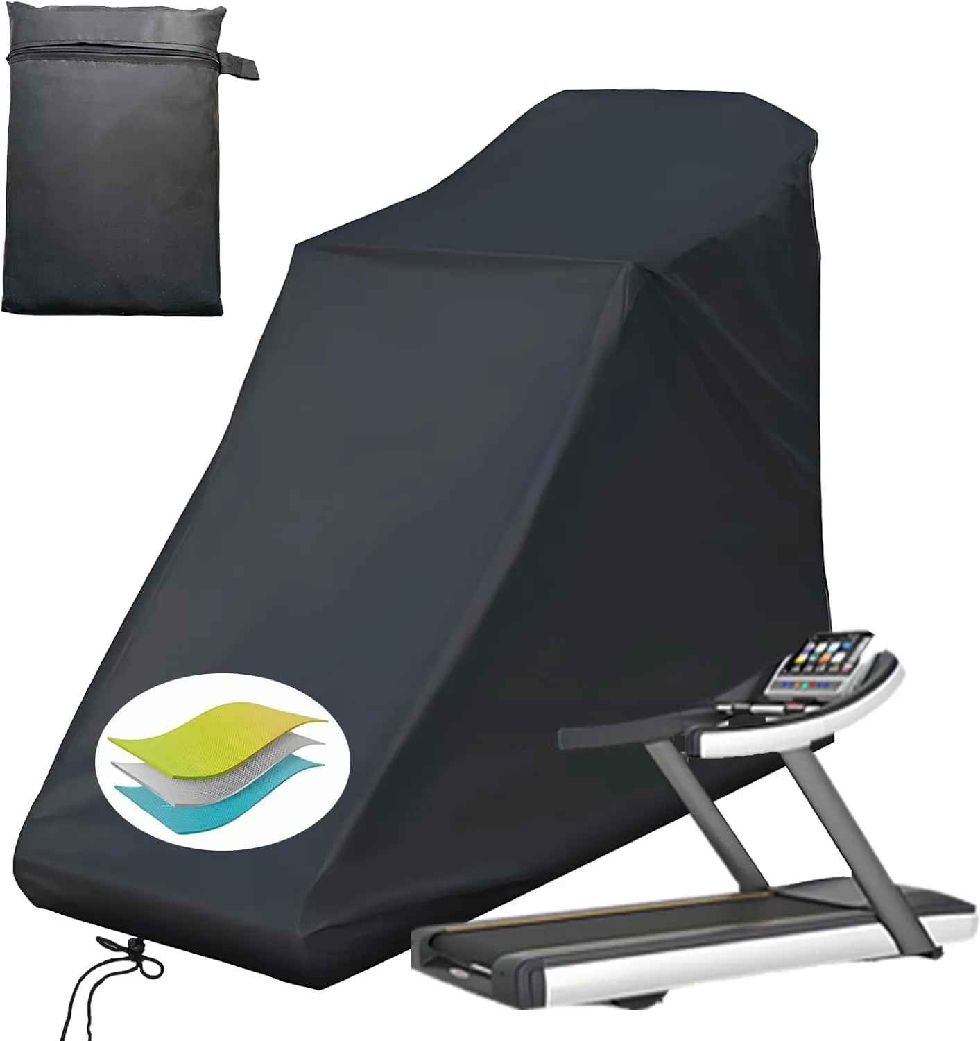 Treadmill Cover, Running Machine Cover, Oxford Cloth Waterproof Dustproof Exercise Equipment Protect with Drawstring and Storage Bag for Outdoor Indoor