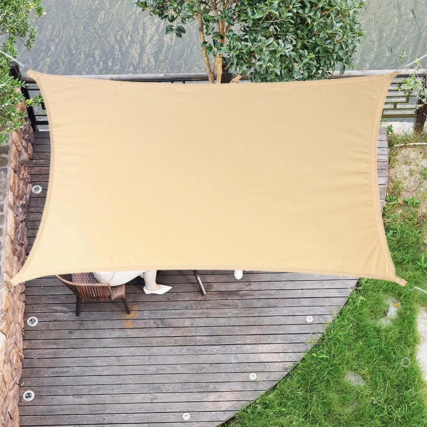 Triangular Sun Shade Sail, Waterproof Awning Shelter, 90% Blockage Sun Shades Outdoor for Patio, Lawn, Porch, Backyard, Pergola or Outdoor Activities (F 4x4x4m/13.1x13.1x13.1ft)