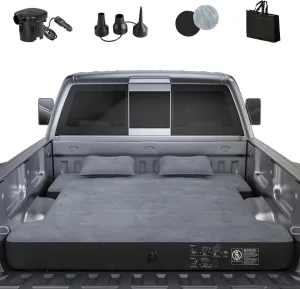 Truck Bed Mattress for Camping: Inflatable Air Mattress for 5.5-5.8ft Short Truck Bed 2 Person, Air Pump 2 Pillows, Carry Bag