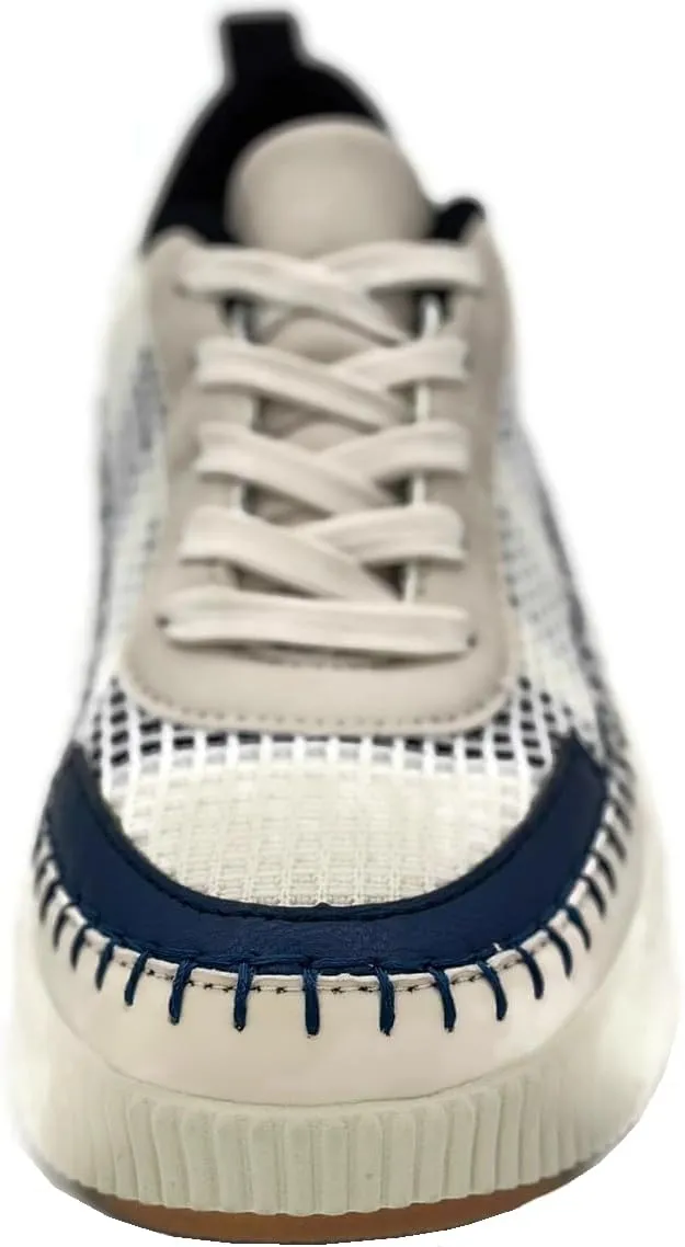 TruFox Women's Lace Up Platform Woven Sneakers Comfortable Fashion Sneaker Low Top Chunky Walking Shoes