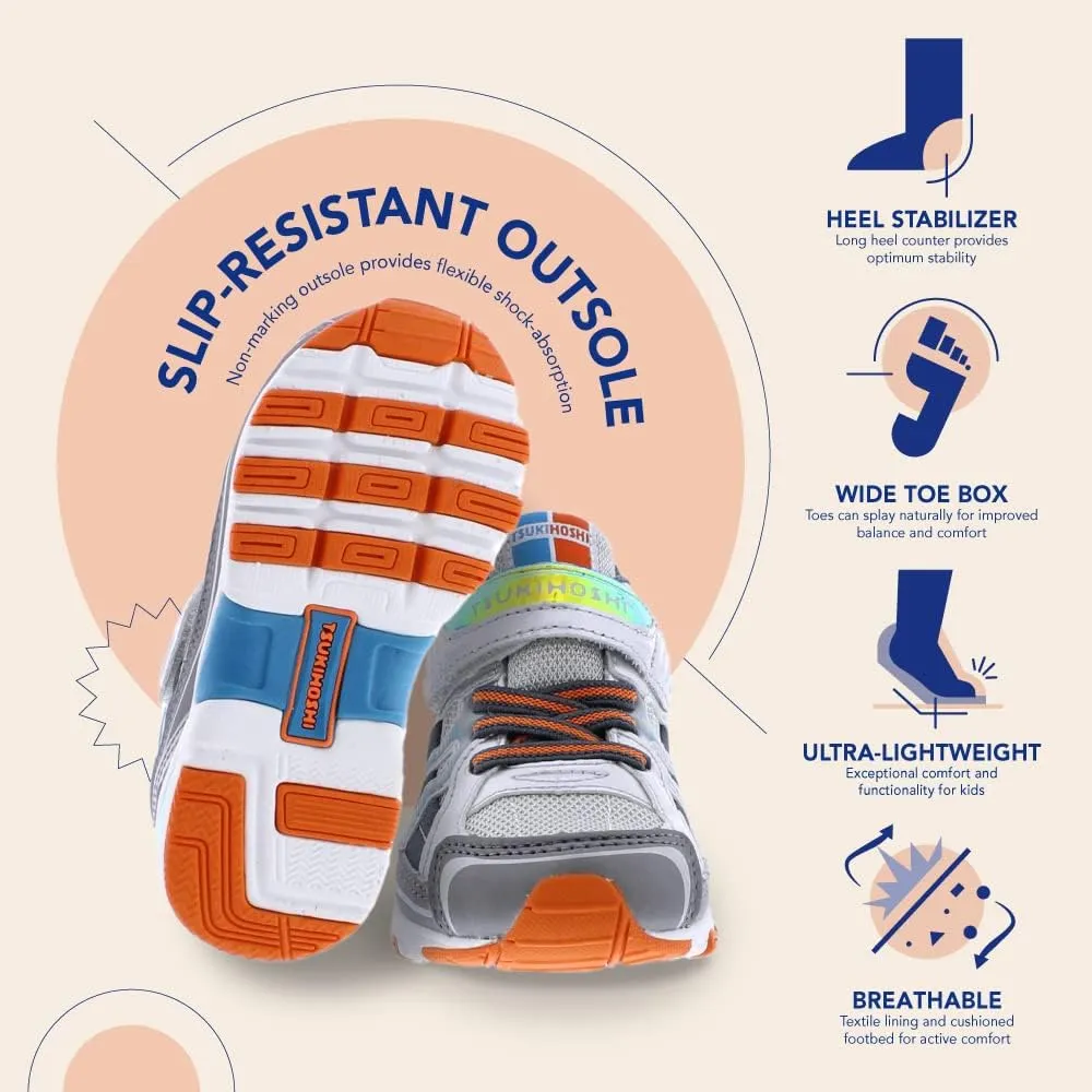 TSUKIHOSHI Storm Baby and Toddler Shoes - Strap-Closure Machine-Washable Baby Shoes with Wide Toe Box & Slip-Resistant, Non-Marking Outsoles