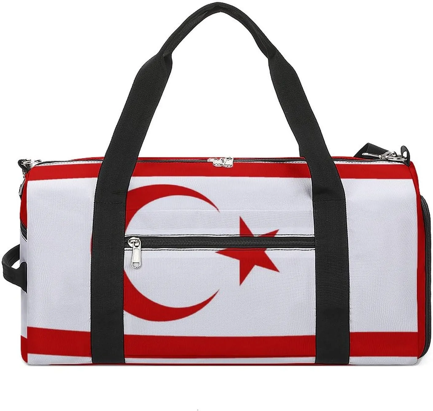 Turkish Republic Northern Cyprus Flag Sports Gym Bag for Boys Girls with Wet Pocket Shoe Compartment