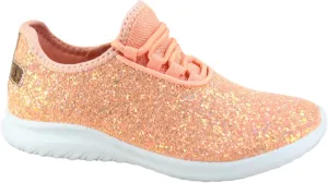 TZ Kid's Girl's Fashion Glitter Sparkle Slip On Lace Casual Walking Sneaker Shoes