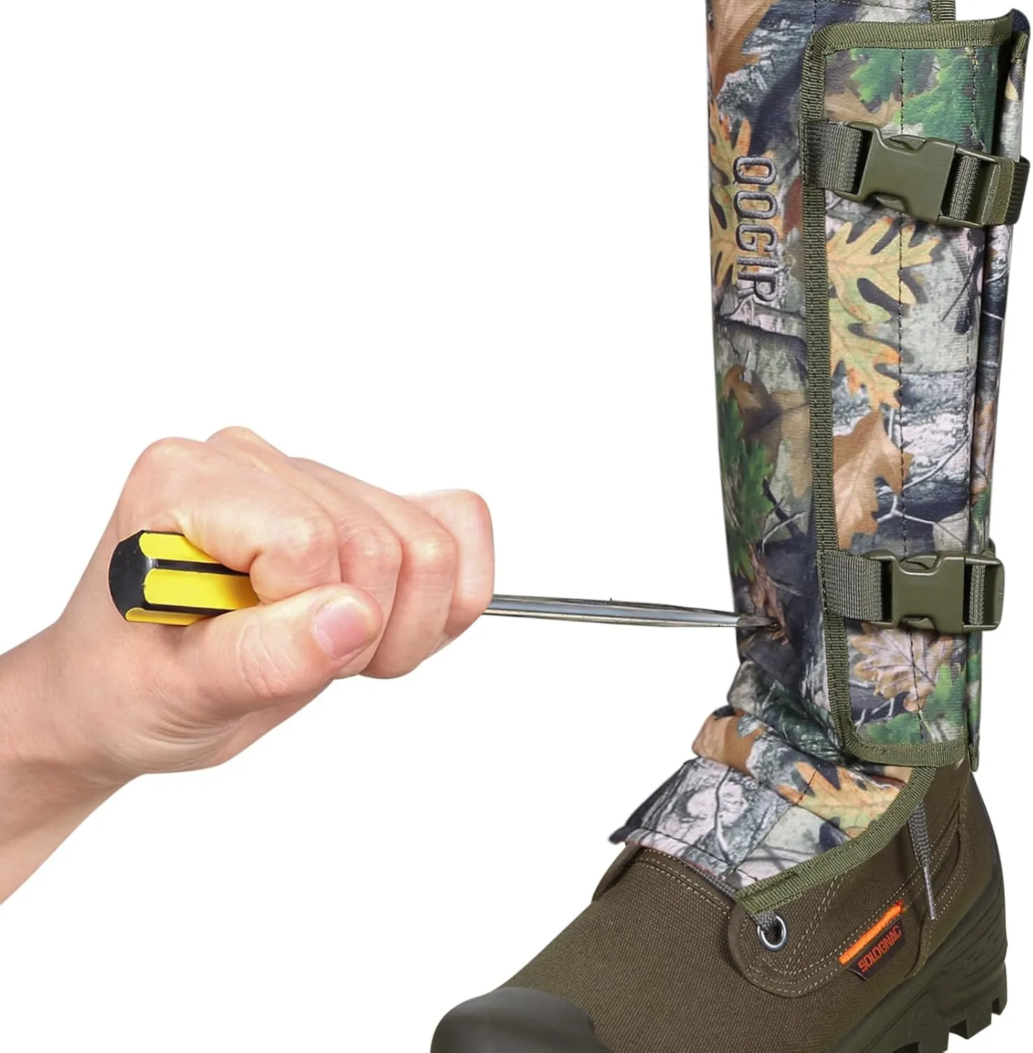 UIIHUNT Snake Gaiters, Waterproof Snake Chaps Snake Gaiter for Men Women, Adjustable Snake Bite Protection Snake Guards