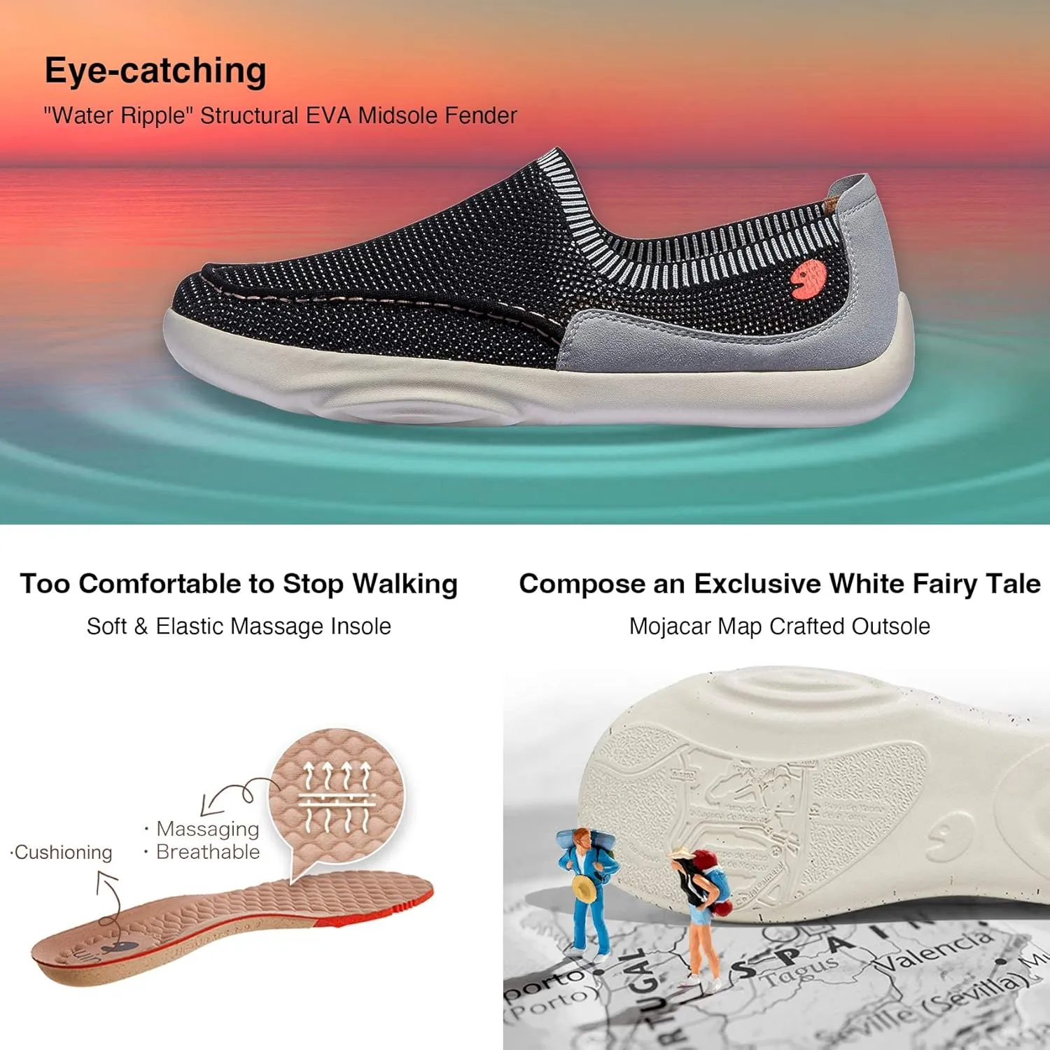 UIN Men's Art Travel Shoes Slip On Casual Painted Loafers Lightweight Comfort Fashion Sneaker Mojacar