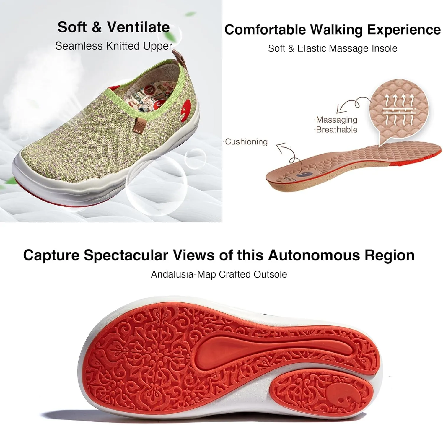 UIN Women's Slip On Loafers Lightweight Walking Sneaker Art Travel Shoes Toledo Ⅷ