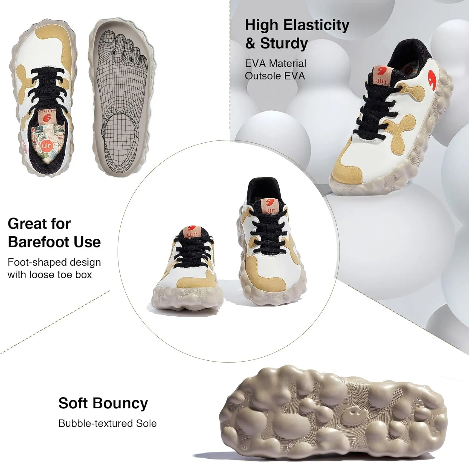 UIN Women's Walking Travel Shoes Slip On Casual Lightweight Wide Toe Chunky Fashion Sneaker Figueras