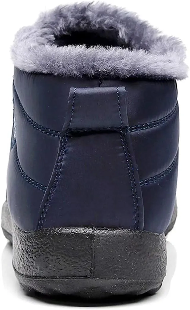 Unisex Waterproof Winter Snow Boots Warm Ankle Booties Fur Lining Shoes Lightweight