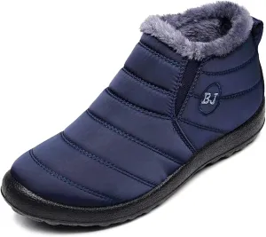 Unisex Waterproof Winter Snow Boots Warm Ankle Booties Fur Lining Shoes Lightweight