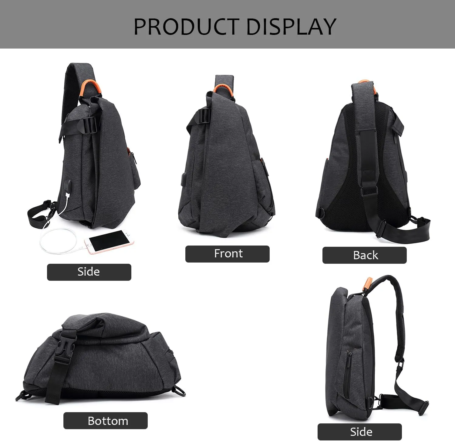 UnisexAdult Small Crossbody Messenger Bag Durable Chest Handbag Sling Crossbody Backpack