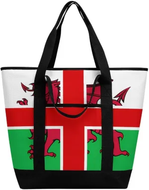 United Kingdom of England and Wales Flag Portable Insulated Lunch Tote Bag Large Capacity Handbag for Office Work Picnic for Women Men