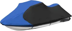 Universal Jet Ski Cover 1-3 Seater, 600D Duty Oxford PU Waterproof UV Proof Trailerable Jet Ski Covers for Yamaha SeaDoo and Kawasaki Models,Black,M:109"~120"