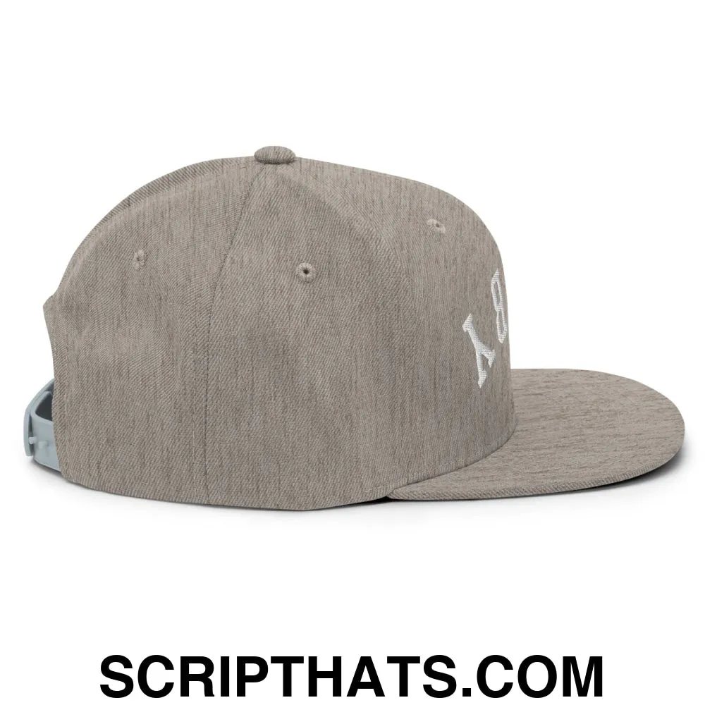 Upside Down Derby Embroidered Flat Bill Brim Snapback Hat