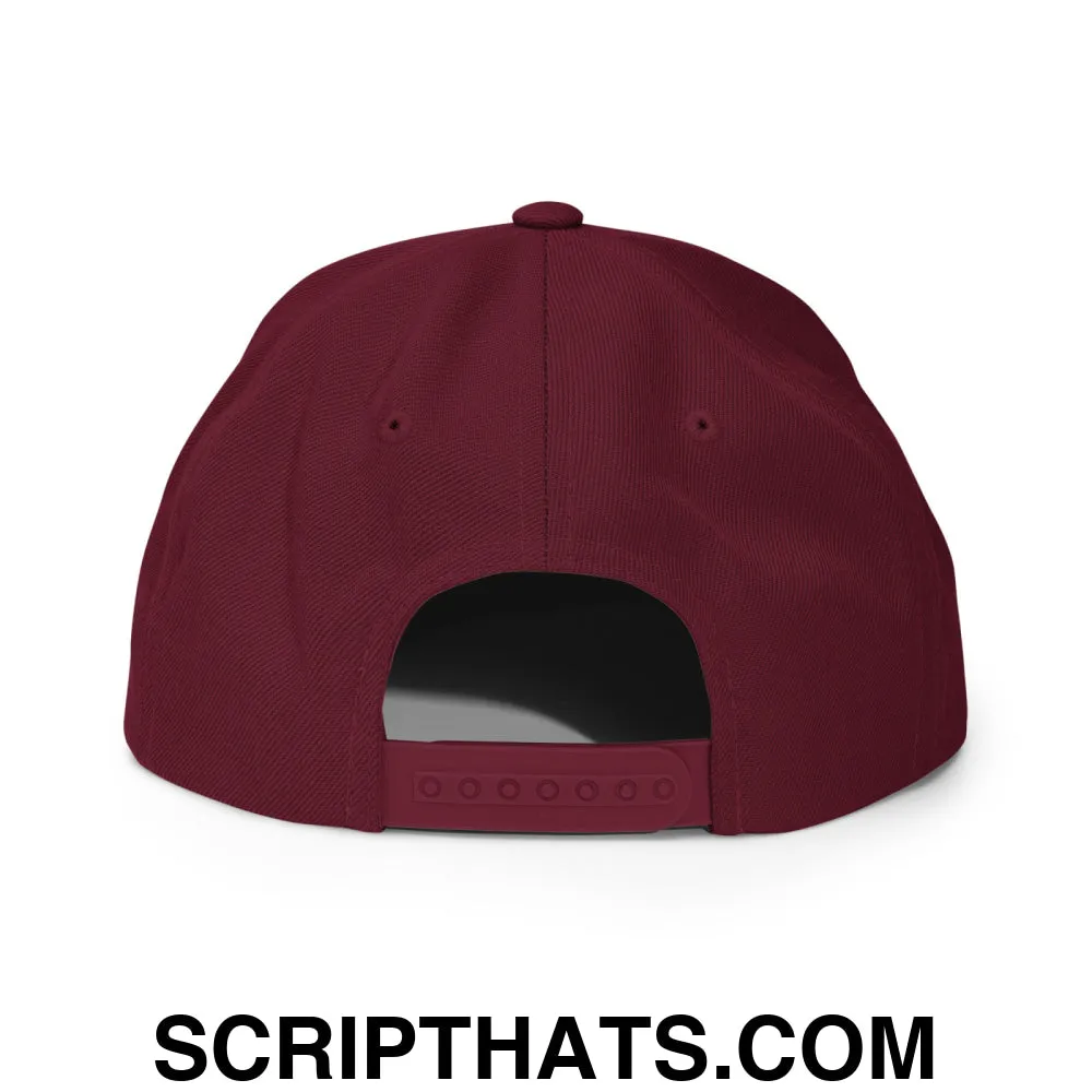 Upside Down Derby Embroidered Flat Bill Brim Snapback Hat