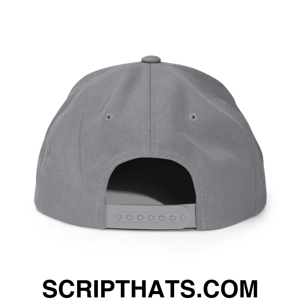 Upside Down Derby Embroidered Flat Bill Brim Snapback Hat
