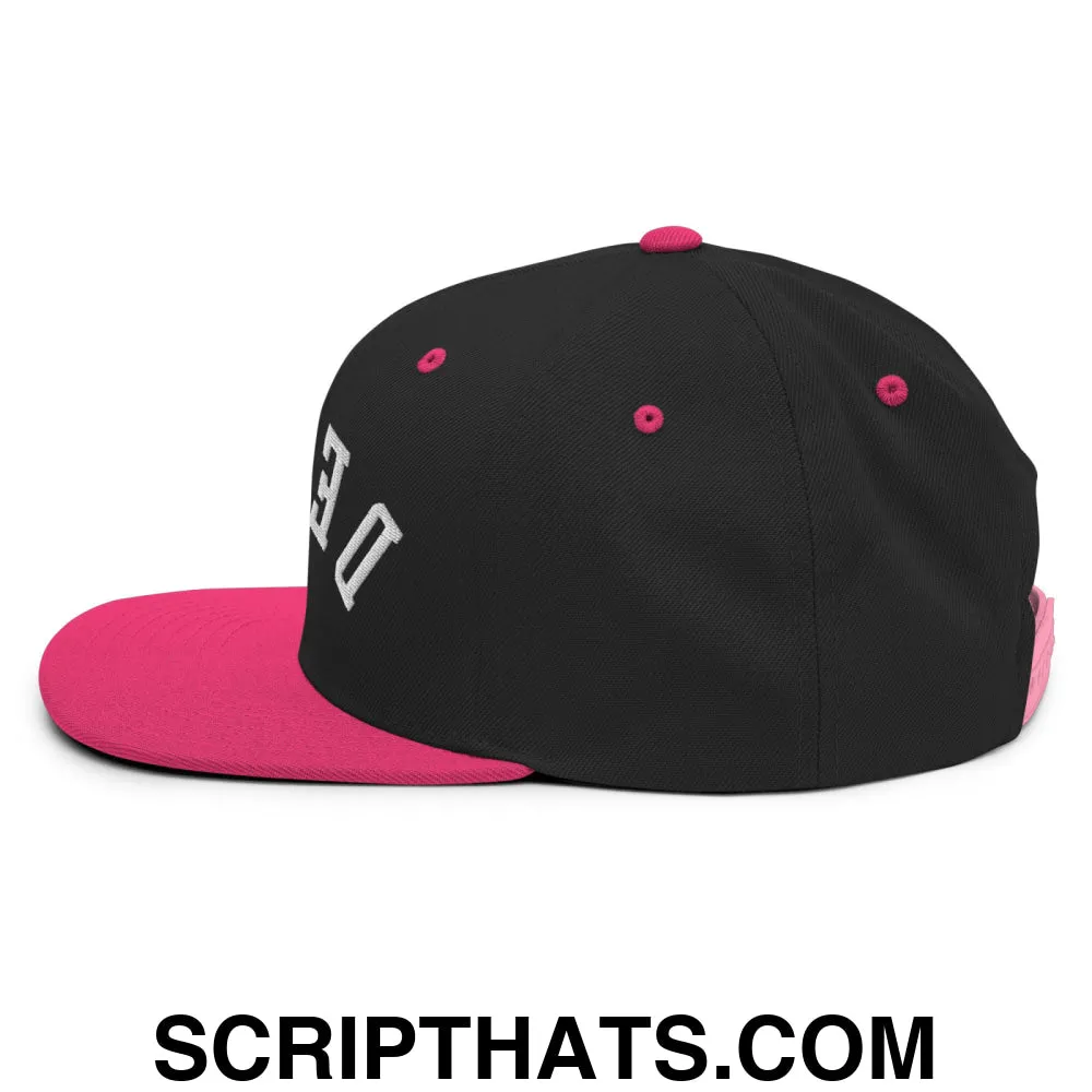 Upside Down Derby Embroidered Flat Bill Brim Snapback Hat