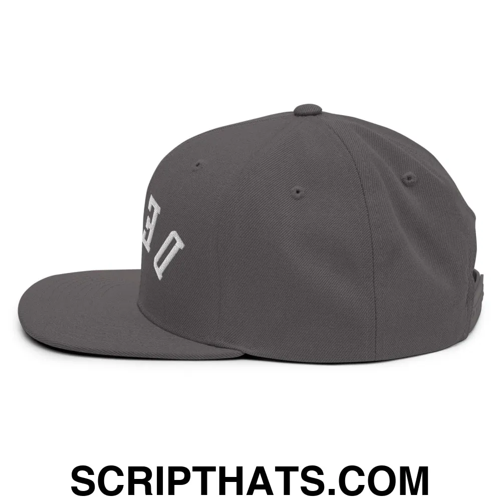 Upside Down Derby Embroidered Flat Bill Brim Snapback Hat
