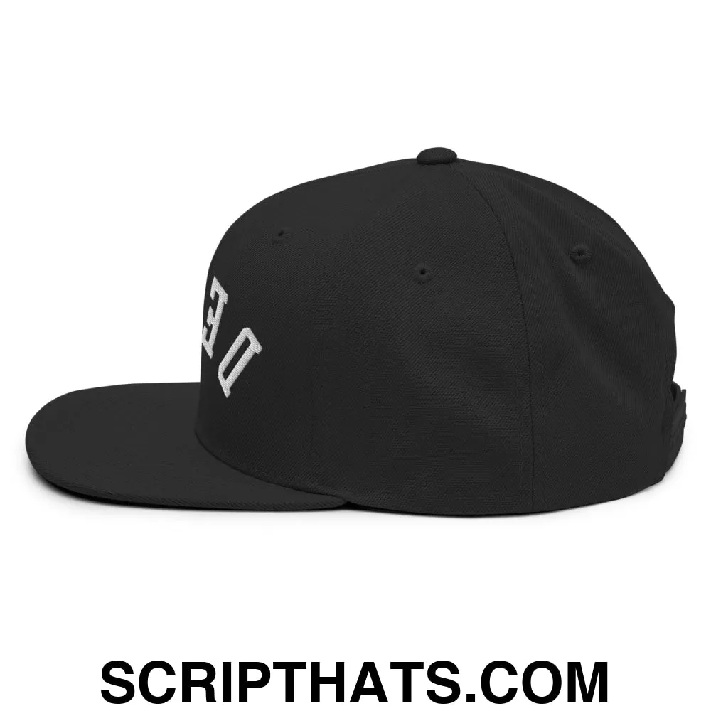 Upside Down Derby Embroidered Flat Bill Brim Snapback Hat