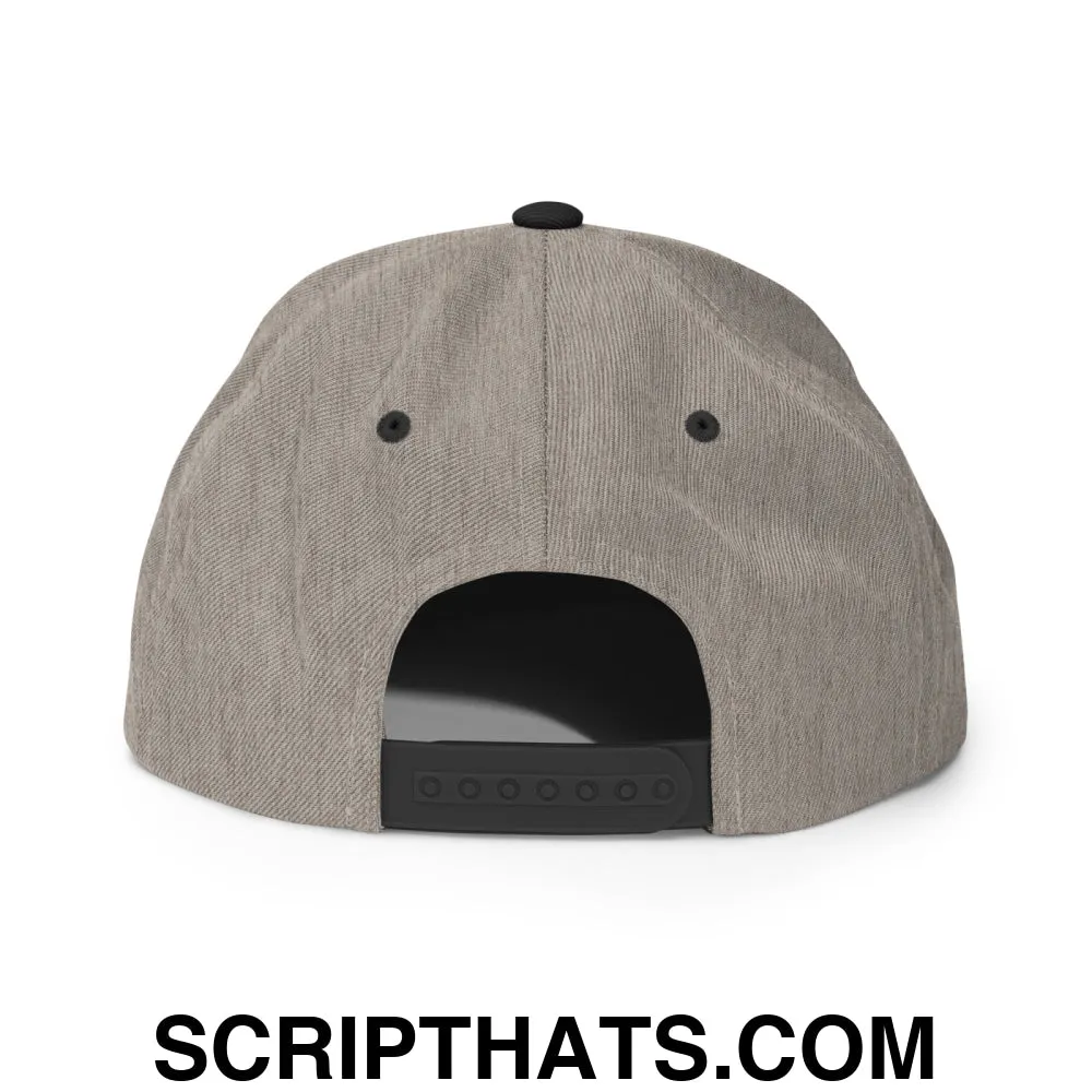 Upside Down Derby Embroidered Flat Bill Brim Snapback Hat