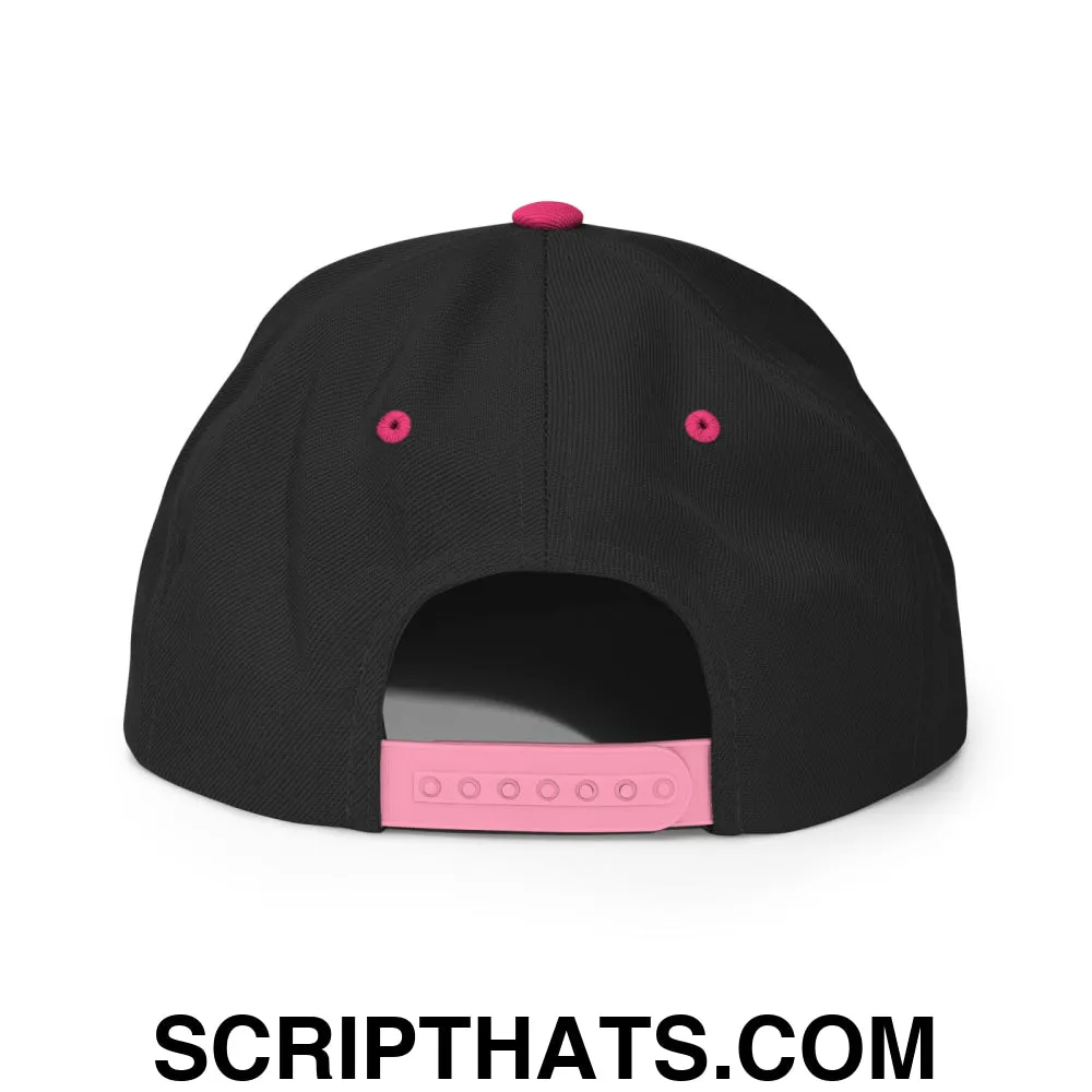 Upside Down Derby Embroidered Flat Bill Brim Snapback Hat