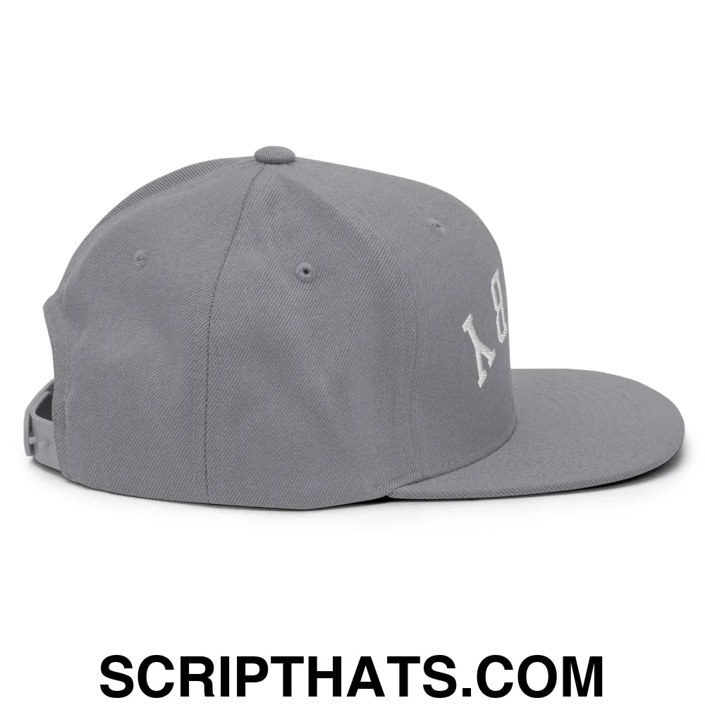 Upside Down Derby Embroidered Flat Bill Brim Snapback Hat