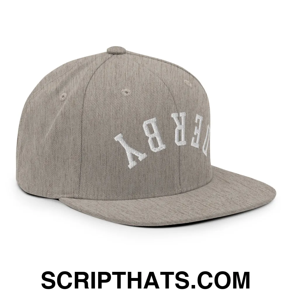 Upside Down Derby Embroidered Flat Bill Brim Snapback Hat