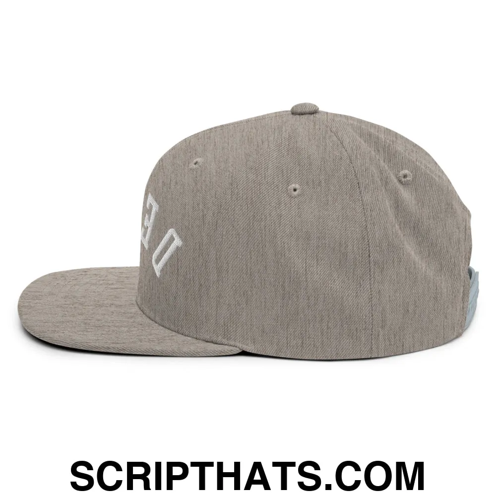 Upside Down Derby Embroidered Flat Bill Brim Snapback Hat