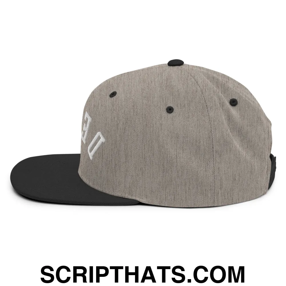 Upside Down Derby Embroidered Flat Bill Brim Snapback Hat