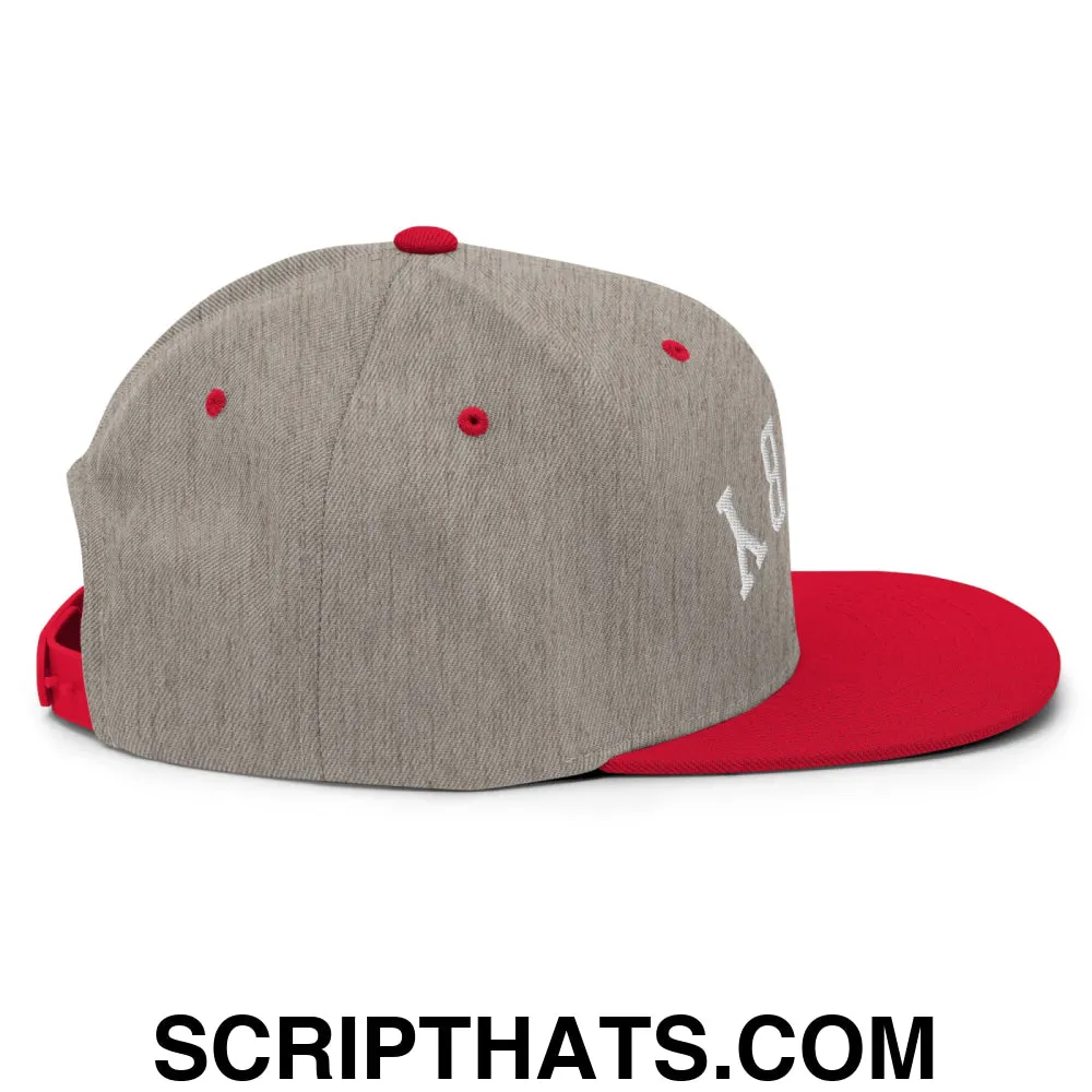 Upside Down Derby Embroidered Flat Bill Brim Snapback Hat