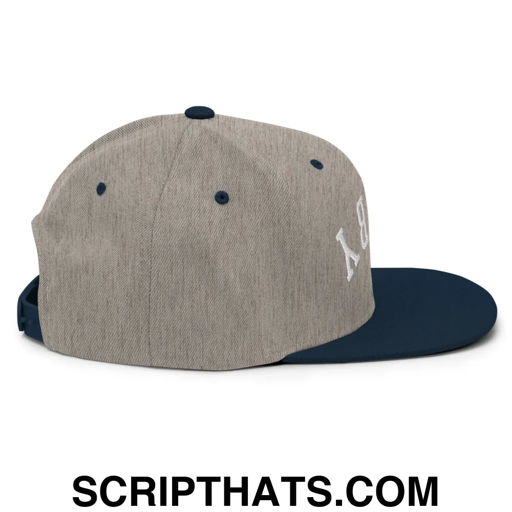 Upside Down Derby Embroidered Flat Bill Brim Snapback Hat