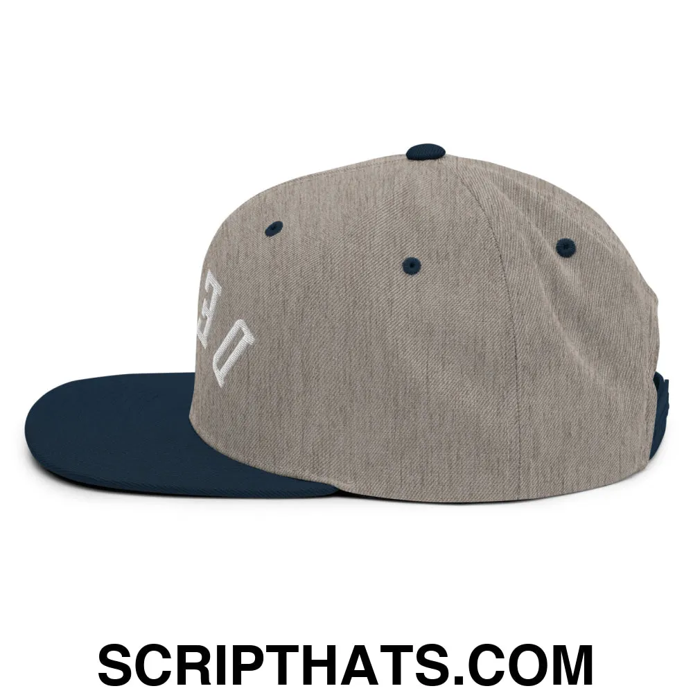 Upside Down Derby Embroidered Flat Bill Brim Snapback Hat