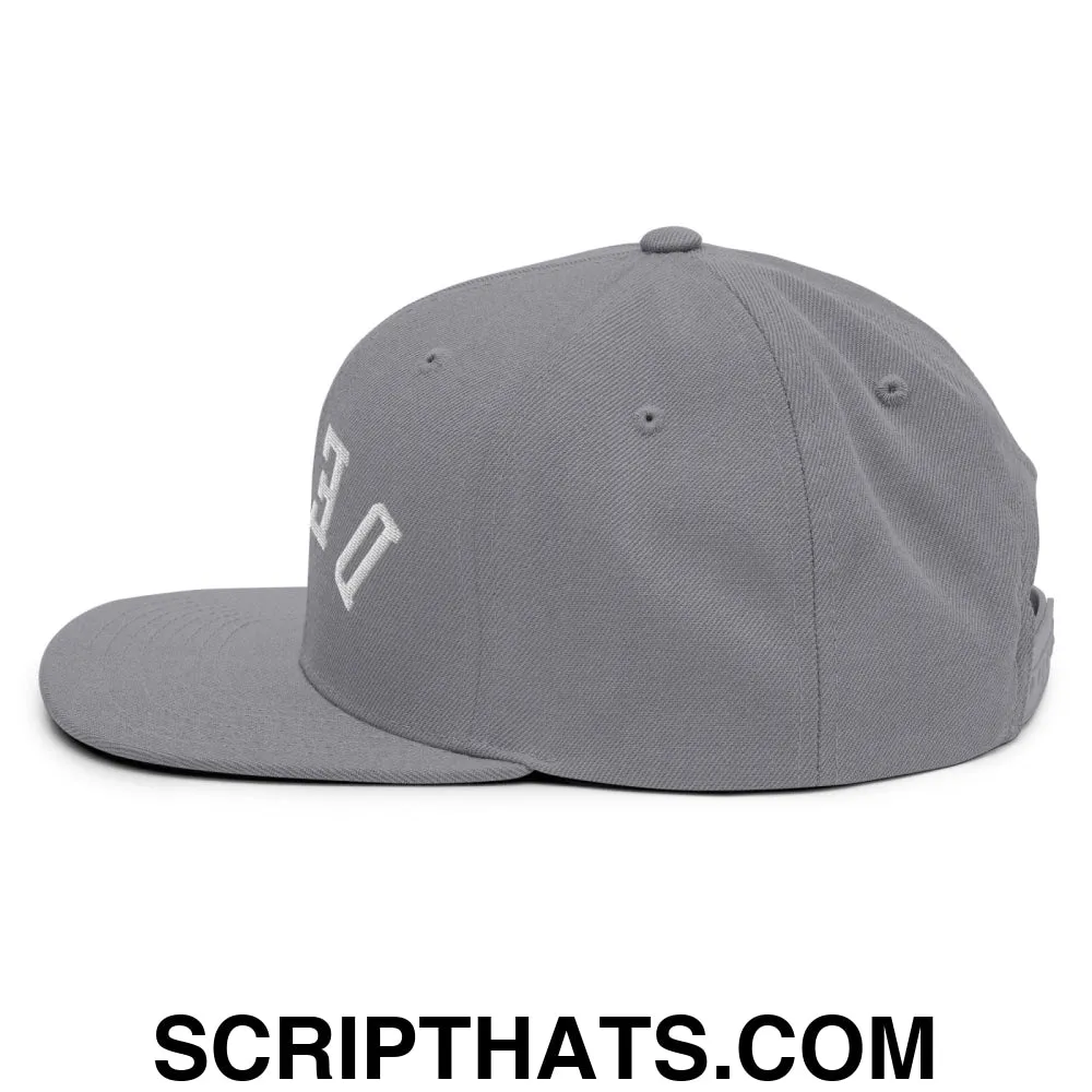 Upside Down Derby Embroidered Flat Bill Brim Snapback Hat