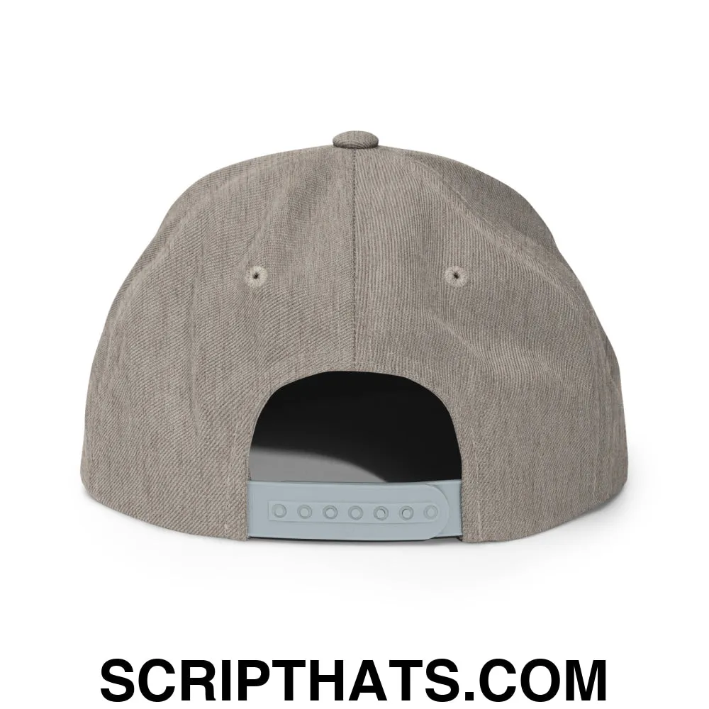 Upside Down Derby Embroidered Flat Bill Brim Snapback Hat