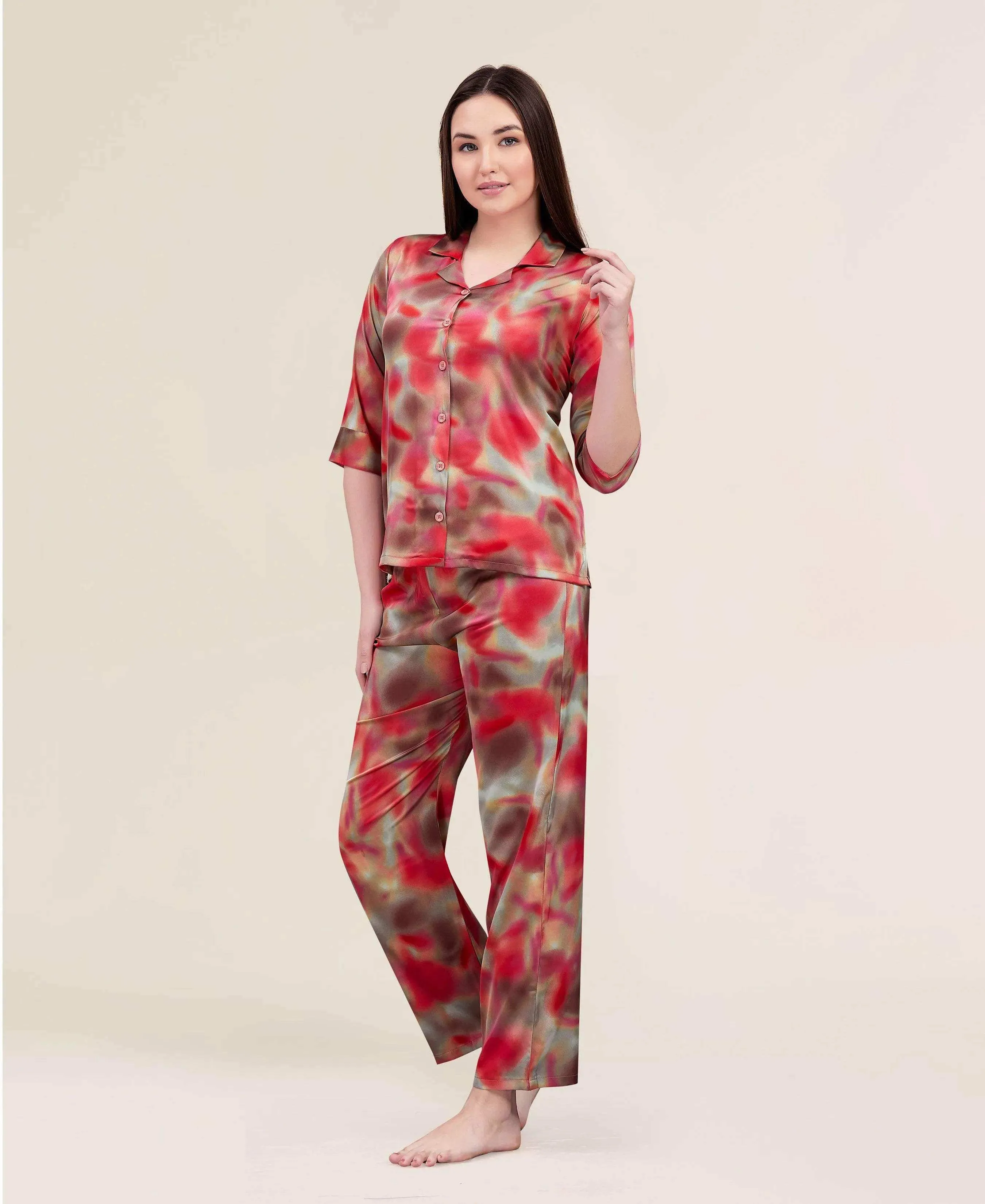 Velure Fashion Abstractl Print Night Suit