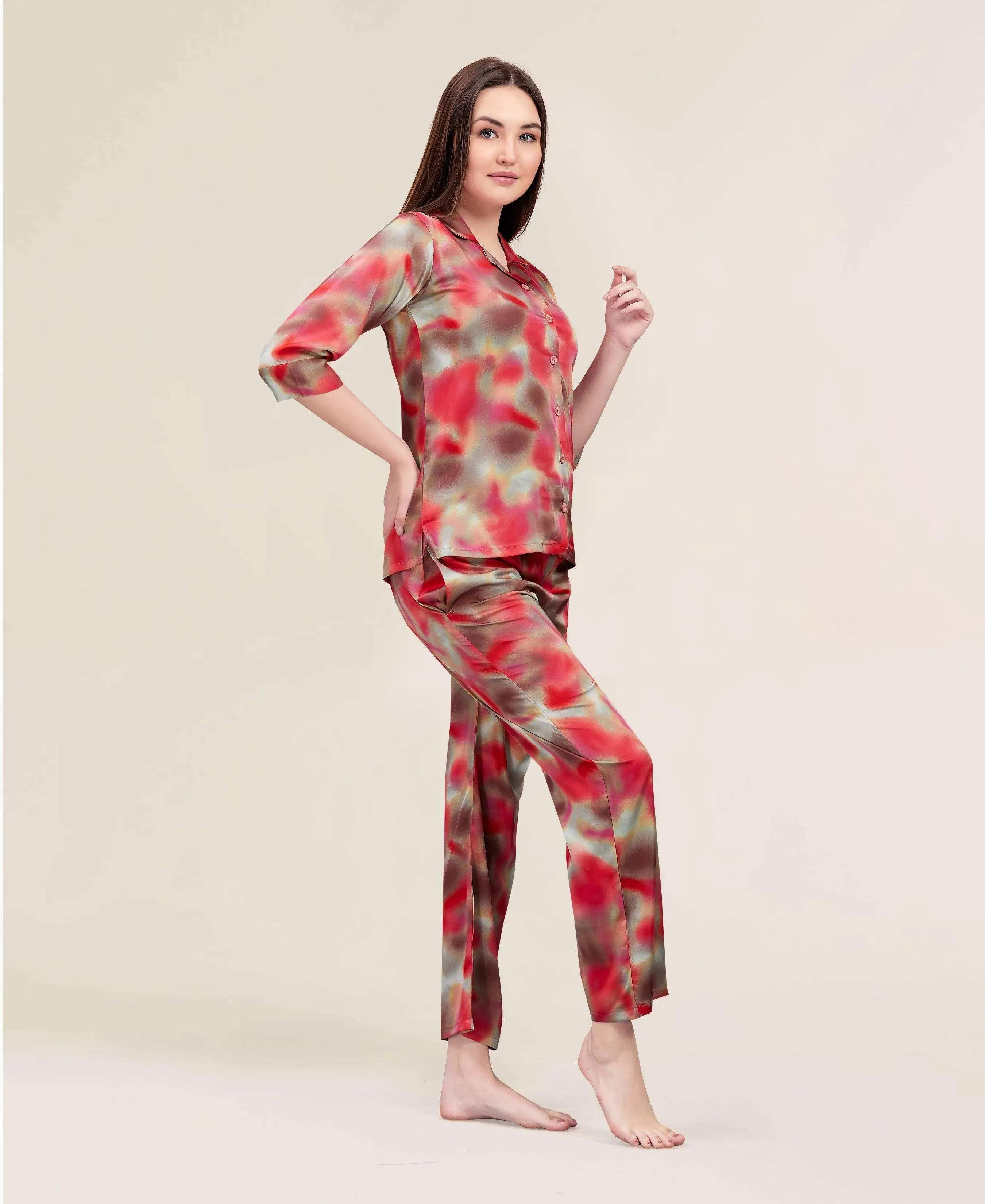Velure Fashion Abstractl Print Night Suit