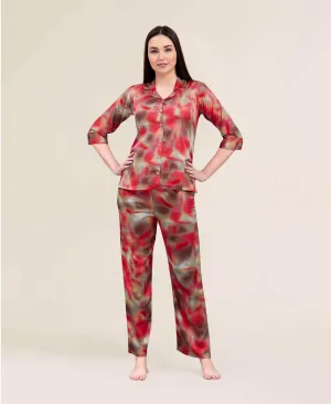 Velure Fashion Abstractl Print Night Suit