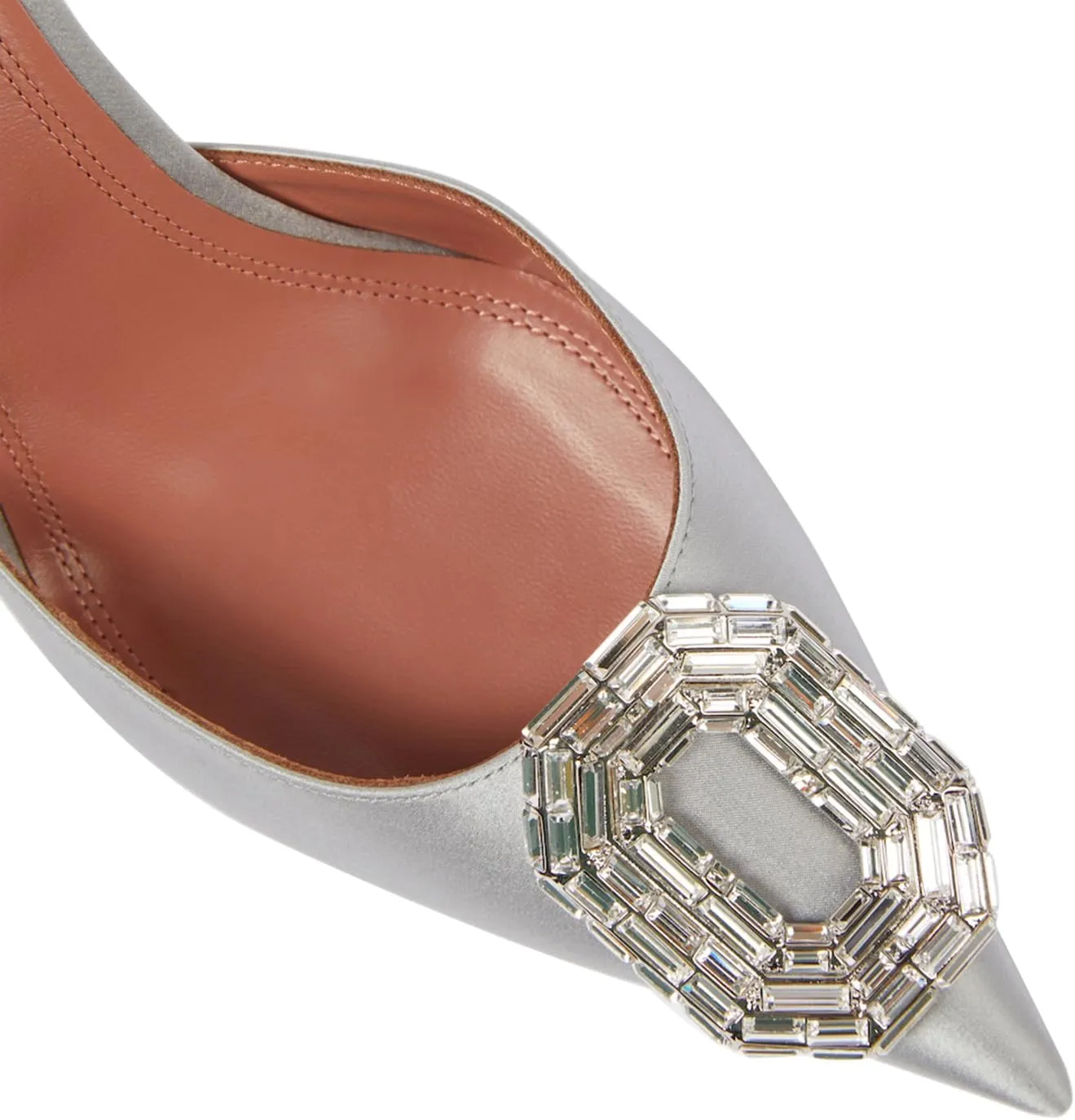 Vertundy Women's Rhinestone Slingback Pumps Pointed Toe Satin Crystal Stiletto High Heels Sandals Party Wedding Bride Pump Dress Shoes