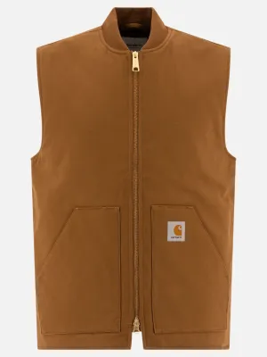 Vest jacket with patch logo