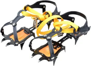 VOSAREA Reinforced 10 Toothed Non-Slip Lacing Crampons Climbing Shoe Cover for Cold Weather Safe Abs Buckle