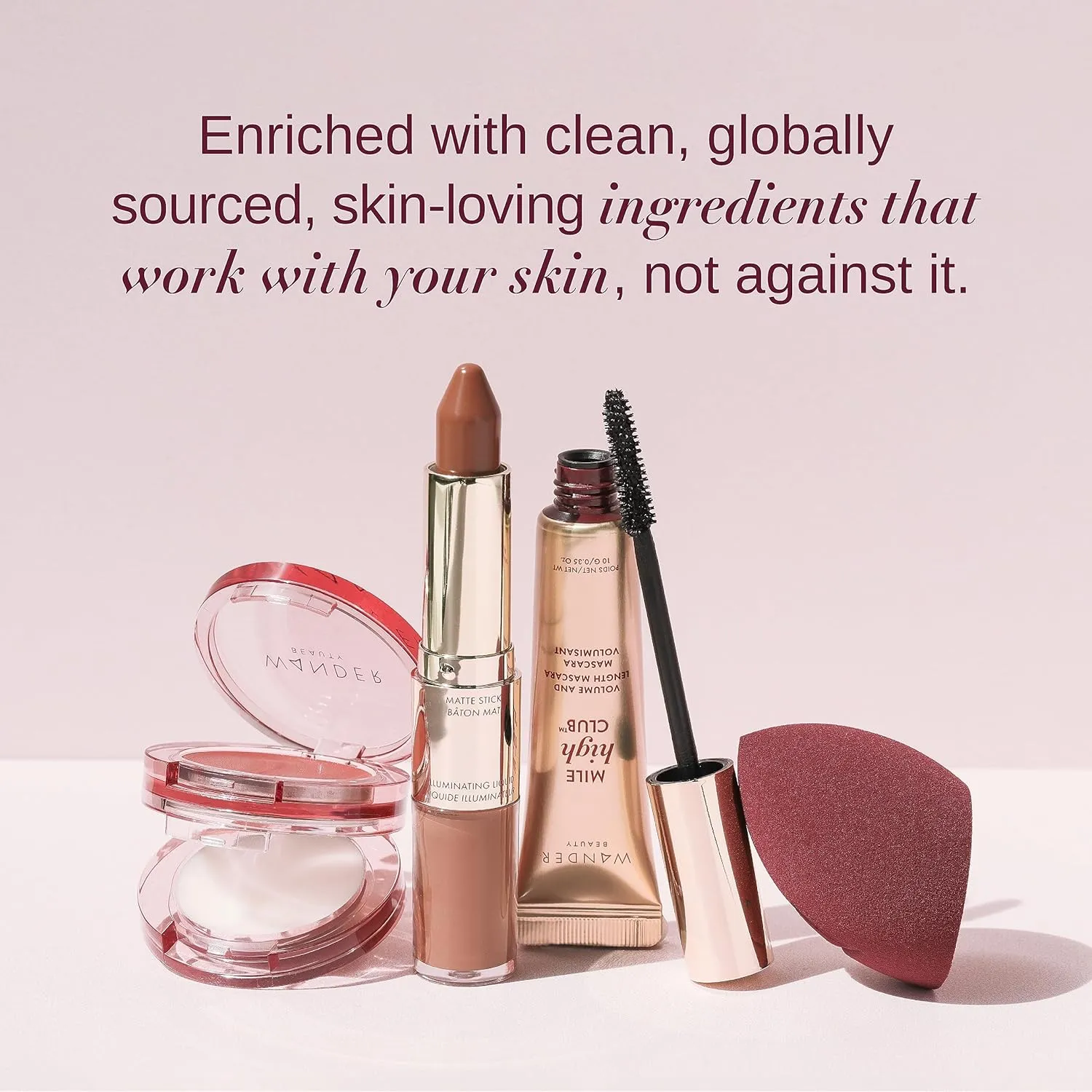 Wander Beauty Nude Illusion Liquid Foundation - Golden Tan - Medium to Full Coverage Foundation - Natural Makeup with Vitamin E & Macadamia - Nude Skin Finish Blurs & Conceals - 1.01 fl oz