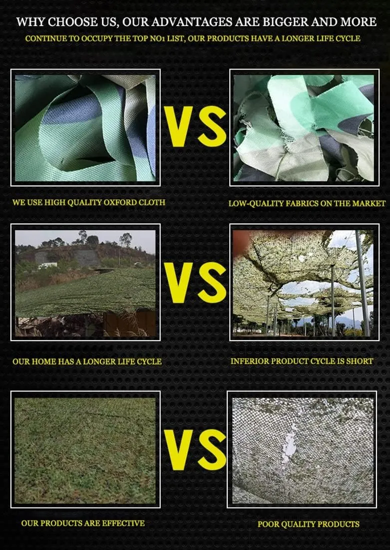 Wear-Resistant Camo Netting for Jungle Fence, Oxford Fabric Sunshade Camping Camouflage Netting, for Building Shelters, Decoration Tree Houses