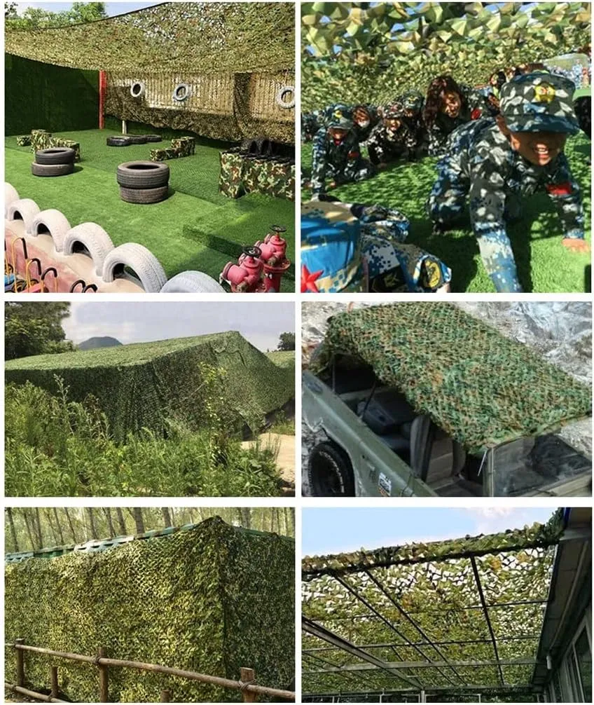 Wear-Resistant Camo Netting for Jungle Fence, Oxford Fabric Sunshade Camping Camouflage Netting, for Building Shelters, Decoration Tree Houses