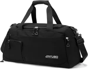 Weekender Overnight Bag Travel Duffel Bag with Independent Shoe Compartment Carry On Sports Tote Gym Bag for Women Men (Black)