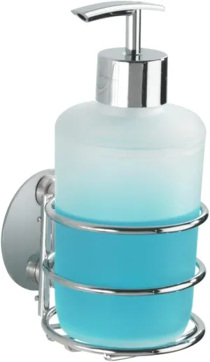 Wenko 18777100 Turbo-Loc soap Dispenser - Fixing Without Drilling, Steel, 7.5 x 16.5 x 9 cm, Chrome