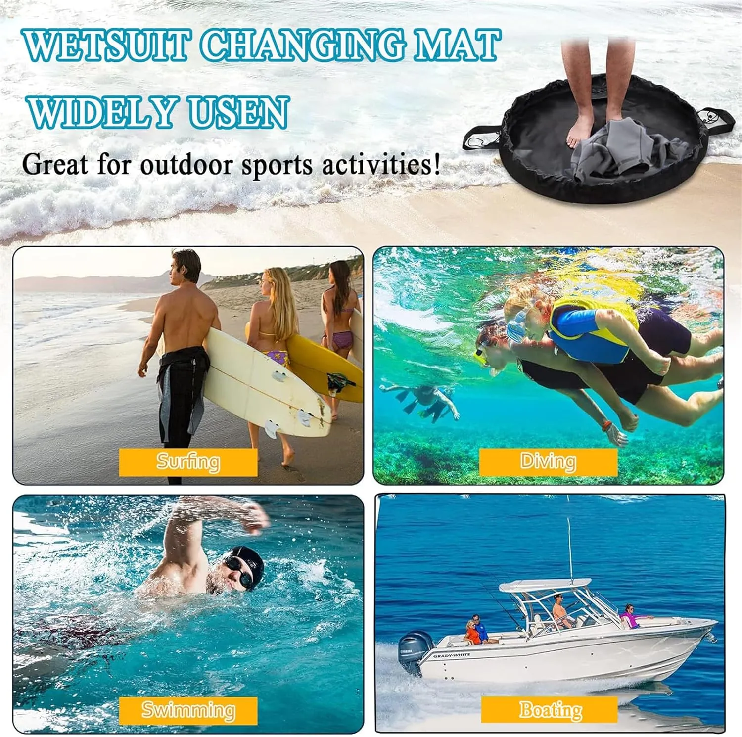 Wetsuit Changing Mat | Wetsuit Storage Bags | Waterproof Outdoor Changing Bag | Portable Beach Wet Clothes Dry Bag | Waterproof Changing Mats
