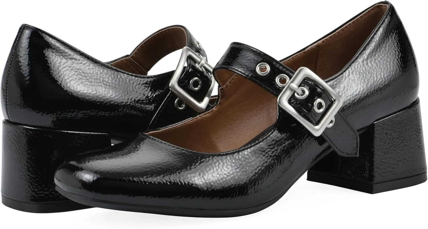 WHITE MOUNTAIN Women's Lasso Mary Jane Block Heel
