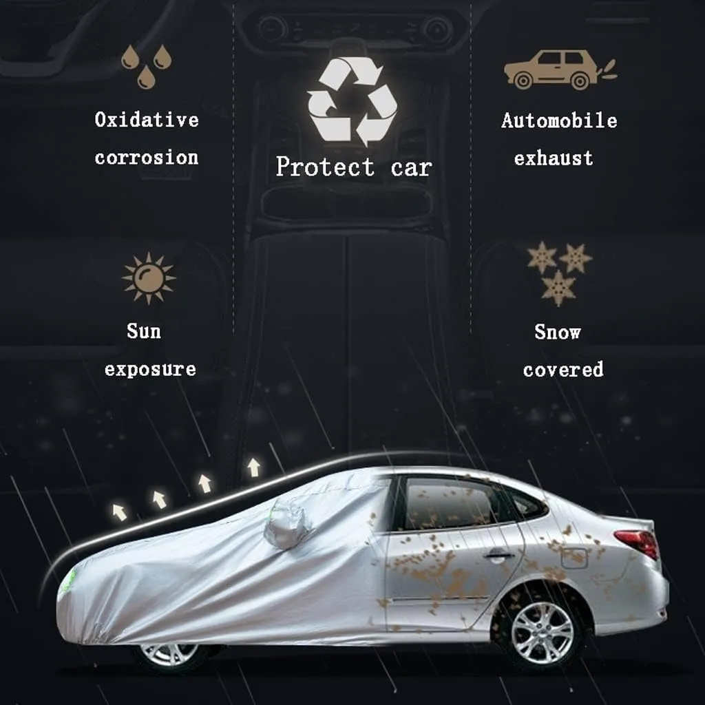 WOLWES Car Cover are Suitable for Lexus ES 300/330/350 All-Weather Windproof, Snowproof, Rainproof, UV-Protected and Breathable All-Season Universal with Side Door Zip Oxford Cloth Car Cover (Color :