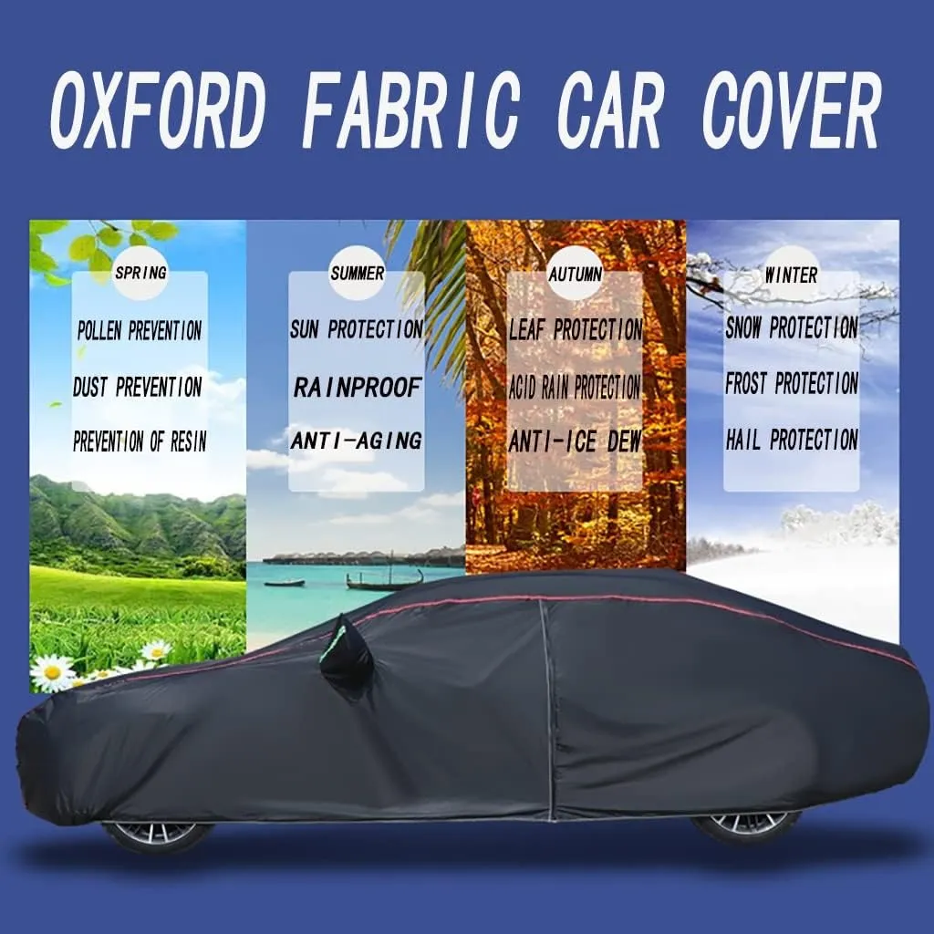 WOLWES Car Cover are Suitable for Lexus ES 300/330/350 All-Weather Windproof, Snowproof, Rainproof, UV-Protected and Breathable All-Season Universal with Side Door Zip Oxford Cloth Car Cover (Color :