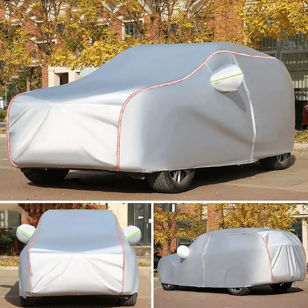 WOLWES Car Covers are Suitable for Buick Enclave SUV 2008-2024 All-Weather Windproof, Snowproof, Rainproof, UV-Protected and Breathable All-Season Universal with Side Door Zip Oxford Cloth Car Covers